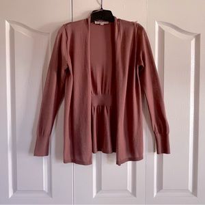 LOFT dark mauve open cardigan sweater Size M
